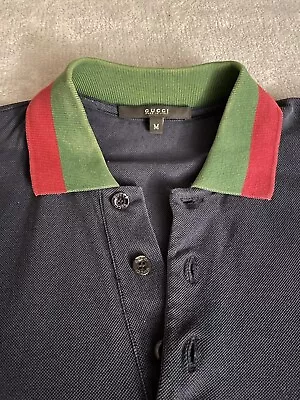 Gucci Blue Polo Men’s Medium Green Red Collar Vintage  • $75