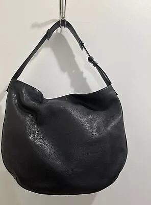Vince Grained Leather Hobo Black Bag EUC • $64