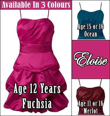 £29.99 • Buy BHS Eloise Satin Teen Bridesmaid Prom Party Dress Age 11 12 15 Or 16 Years