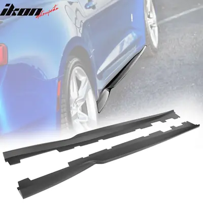 Fits 16-24 Chevrolet Camaro A Style 2PCS Side Skirts Extensions ABS Matte Black • $159.99