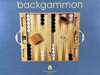 NOS Vintage MICHAEL GRAVES Wood BACKGAMMON Set BOARD GAME New DESIGNER Wooden • $112.50