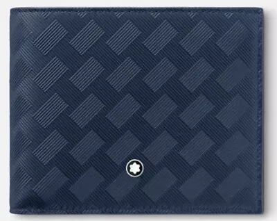 MONTBLANC Extreme 3.0 Bifold GENUINE Wallet 6cc -Ink BLUE Caflskin Leather NEW • $234