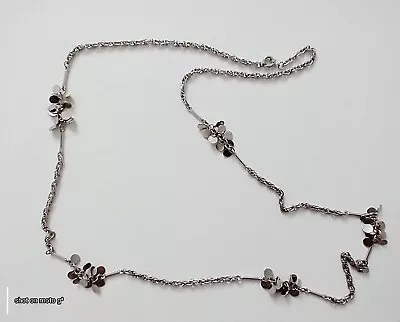 Long Vintage Silver Tone Chain-  Groups Of Round Charms  30  • £11.99