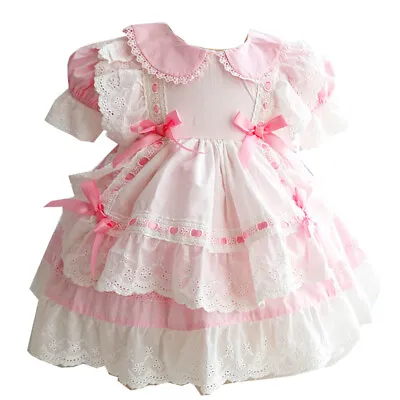 Adult Maid Baby Sissy Girl Pink Mini Dress Cosplay Costume Tailor-made • $69.99