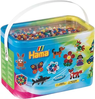 Hama 28178320140 Beads 10000 Beads In A Bucket - Multicolour Hammer Hamma • £21.99