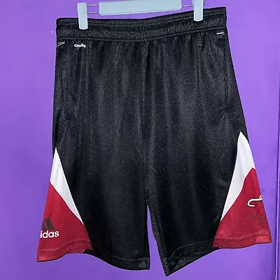 Adidas Climalite Miami Heat Basketball Shorts NBA Black Dark Red Men’s Medium M • £18