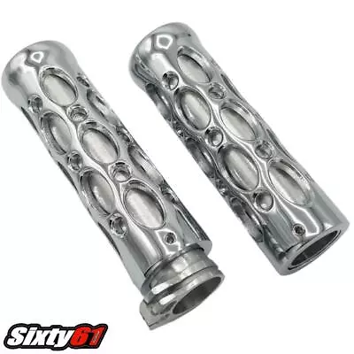 Hayabusa Chrome Hand Grips 1999-2020 2021 2022 2023 Suzuki Billet Aluminum 7/8 • $44