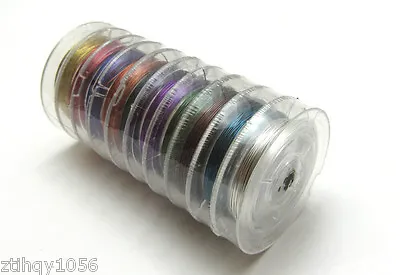 NEW Mixed Color 100M(10roll) Craft Wire Beaded Cord Wrap Jewelry Making • $7.99