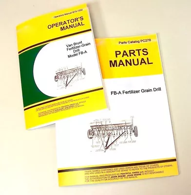 Operator Parts Manual For John Deere Van Brunt Fb117A Fb137A Grain Drill Catalog • $28.97