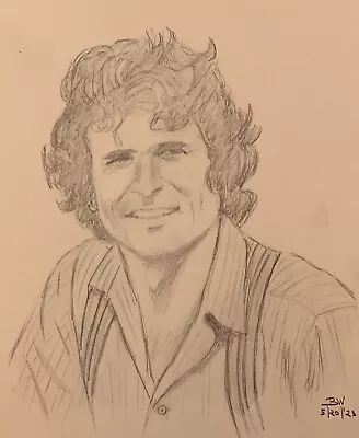 Michael Landon Pencil Drawing 11x14 Michael Landon Portrait Sketch • $32.95