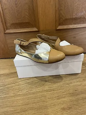 £44.99 • Buy Gorgeous See By Chloe Gold & Tan Leather Pumps Shoes UK 4 37 Worn Once