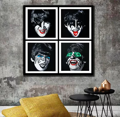 The Beatles Print On Stretched Canvas Prints Grafitti Abstract Home Urban Art • $72.45