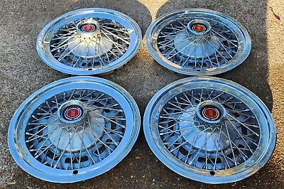 $189.99 • Buy Set Of 4 Vintage OEM 1974-1979 Ford Mercury 15  Wire Spoke Hubcaps Wheel Covers