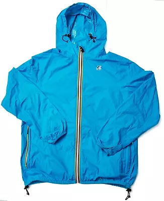 K-Way Packable Waterproof Windbreaker Rain Jacket Womens Size M Turquoise Blue • $68.99