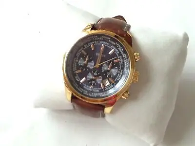 Guess Men’s Pursuit Chronograph Watch. Gold. Blue Dial. Brown Strap. W0500G1 • £120