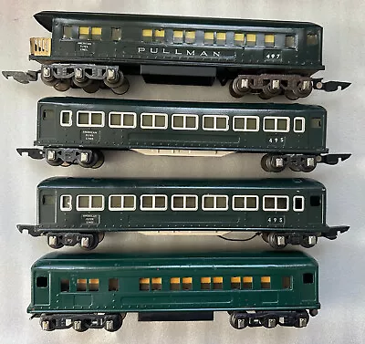 American Flyer O Gauge Passenger  Cars Green  2-495 1-496 1-497  • $195