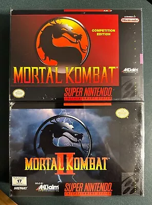 Mortal Kombat I And II For SNES CIB EXCELLENT Condition • $107.50