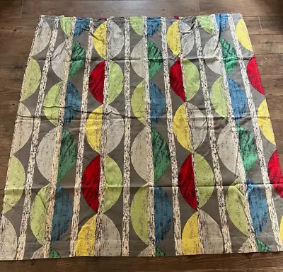 Vintage 1950s Mid Century Modern Atomic Abstract Curtain Panel 60 1/4  X 62 1/2  • $59