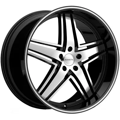 Ravetti M6 22x9 5x112 +32mm Black/Machined Wheel Rim 22  Inch • $267