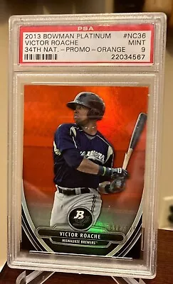 Victor Roache 2013 Bowman Platinum Promo Orange - PSA 9 Mint - 98/125 - Brewers • $19.99