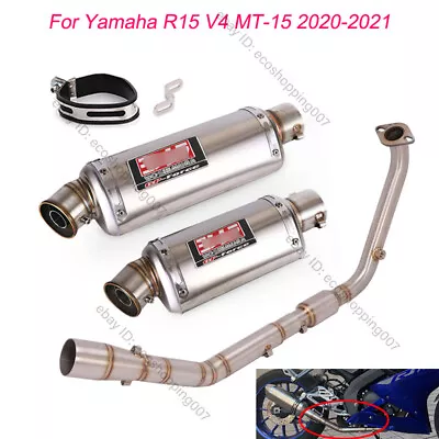 Slip For Yamaha R15 V4 MT-15 2020-21 Exhaust Set Header Front Pipe 51mm Muffler • $190.97