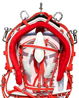 Biothane Quick Hitch Horse Harness Set Red & White Colour Combination • £189.99