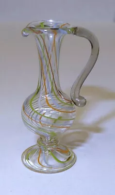 Dollhouse Artisan Blown Glass Swirl Tall Water Pitcher Wine Jug Miniature • $11.95