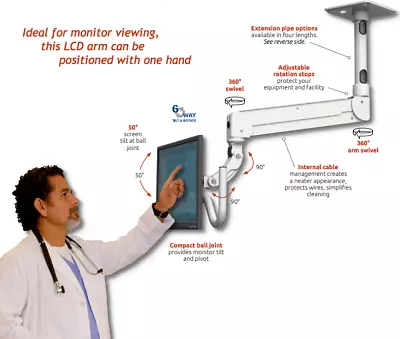 Healthcare/Dental Office – Elite 5120 Single Arm Ceiling Mount – ICW • $799