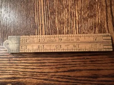 -Vintage /Antique Lufkin No.751 Warranted 24''Folding Box Wood & Brass Ruler USA • $14.99