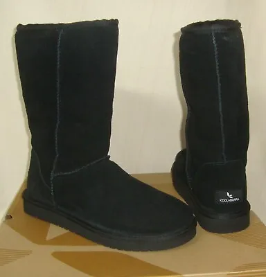 KOOLABURRA By UGG Classic Tall BLACK Suede Fur Lined Boots Size 8 NEW 1014302 • $69.90