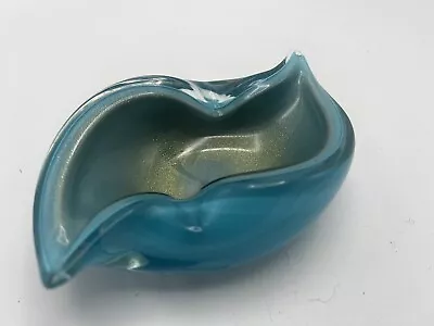 Vintage Murano Glass Bowl Mid Century Modern - Blue • $15.50