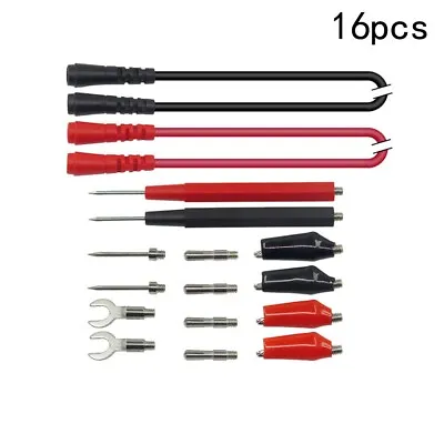 16-Piece Multimeter Test Leads Probe Voltmeter Alligator Cable Clip Kit • $7.11