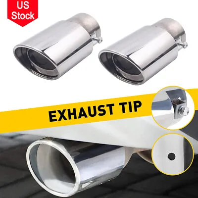 2x Car Exhaust Pipe Tip Tail Muffler Stainless Steel Universal For Mazda 2 3 5 6 • $16.23