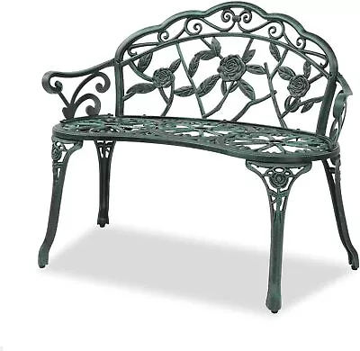 38.5  Patio Park Garden Outdoor Metal Rose BenchCast Iron Cast Aluminium Frame • $77.99