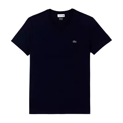 Lacoste Pima Cotton Men's Short Sleeve V-Neck Jersey T-Shirt TH6710 Sizes S-4XL • $36.99