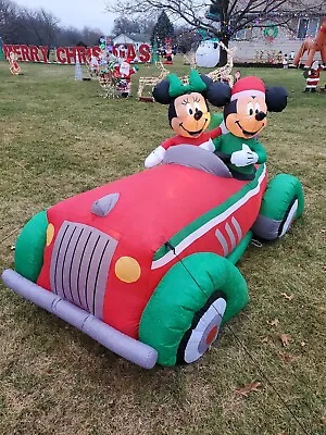 BRAND NEW Mickey And Minnie Disney Airblown Light-Up Christmas Car Inflatable • $185