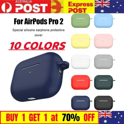 $6.99 • Buy Silicone Protective Case For Apple Airpods Pro 2 With Keychain Clip 360 Cover AU
