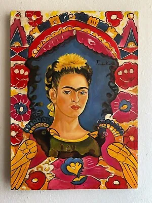 FRIDA KAHLO Oil On Canvas Painting Signed And Stamped Vintage Art (Handmade) • $399