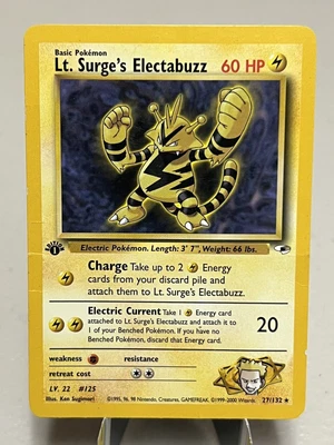 $5.99 • Buy Pokémon TCG Lt. Surge's Electabuzz Gym Heroes 27/132 Regular 1st Edition Rare