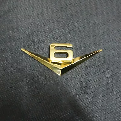 $7.99 • Buy 1x V6 Golden Chrome Metal Badge Decal Emblem Sticker Engine V8 Twin Turbo Racing
