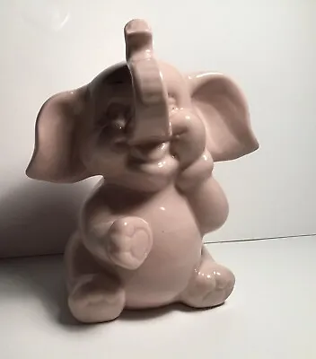 Ceramic Pink Vintage Elephant Piggy Bank With Stopper • $7