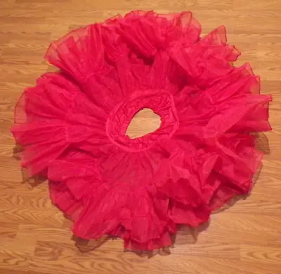 VTG Crinoline Petticoat Red Square Dance Skirt Fairy 1980s Ruffled Layers 44  • $29.99