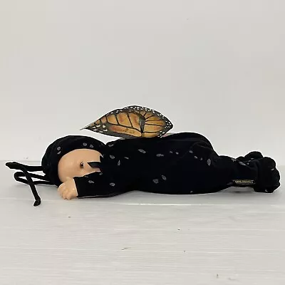 Anne Geddes Baby Monarch Butterfly Sleeping 16  Bean Doll Plush Wings Black 1998 • $24.99