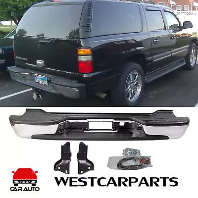 Complete Chrome Rear Bumper Assembly For 00-06 Chevy Tahoe Suburban GMC Yukon XL • $144.39