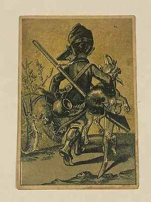 Victorian Trade Card Gold & Blue Hunter-J.W. Selby Gent’s Congress & Laced Boots • $11
