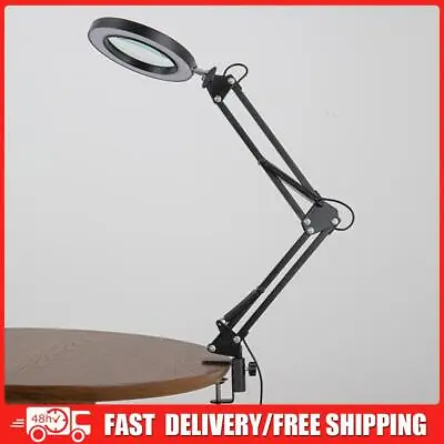 10X Clamp-on Table Lamp LED Illuminated Magnifier Light For Crafts Repair Works • £24.91