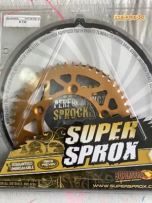 Supersprox Rear Sprocket 50 Tooth KTM SX 65 Gold NOS Part 11A-KMX-50 • $60