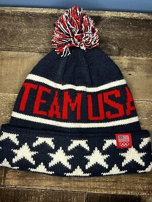 Team USA Olympic Beanie Ski Cap With Pom Winter Adult OSFM • $14.99