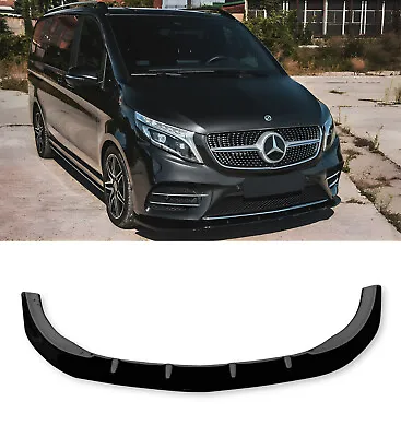 Front Lip Splitter Gloss Black For Mercedes-benz Vito V Class W447 2014-2019 • £84.99