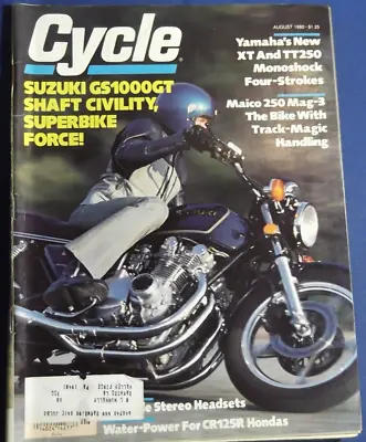 Cycle Magazine-august 1980-suz Gs1000gt-maico 250 Mag3-mugen Me125kit-vintage • $8.75